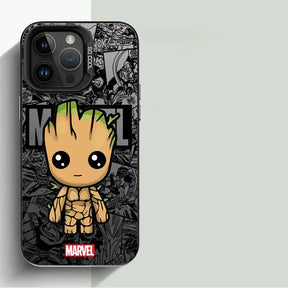 Capinha Marvel, Groot & Deadpool ( iPhones 16 ao 11 )