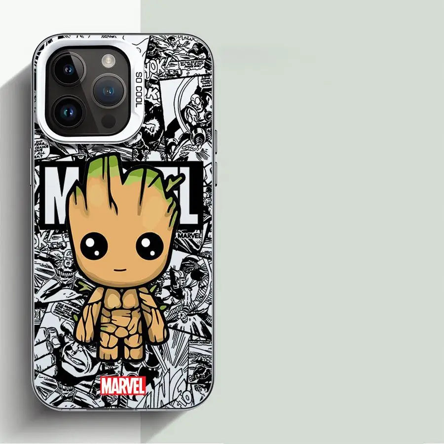 Capinha Marvel, Groot & Deadpool ( iPhones 16 ao 11 )