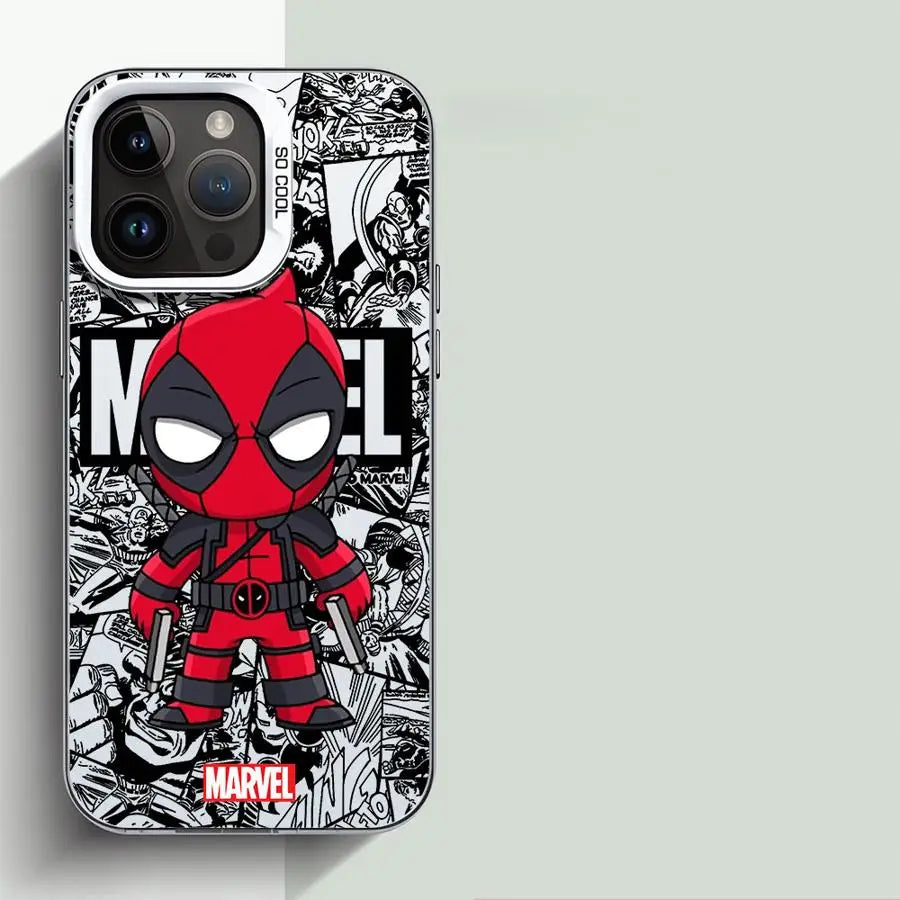 Capinha Marvel, Groot & Deadpool ( iPhones 16 ao 11 )