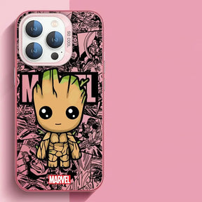 Capinha Marvel, Groot & Deadpool ( iPhones 16 ao 11 )